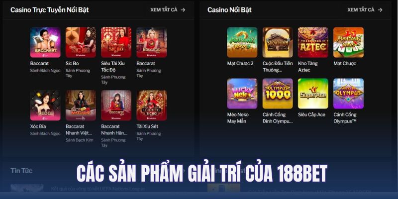 188BET sở hữu danh mục game độc đáo và mới mẻ